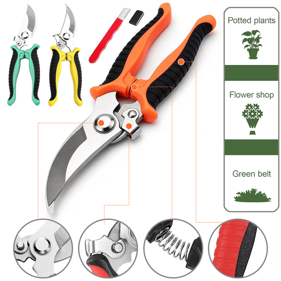 Gardening Tools Pink - 2Pcs, Professional Heavy-Duty Gardening Pruner with