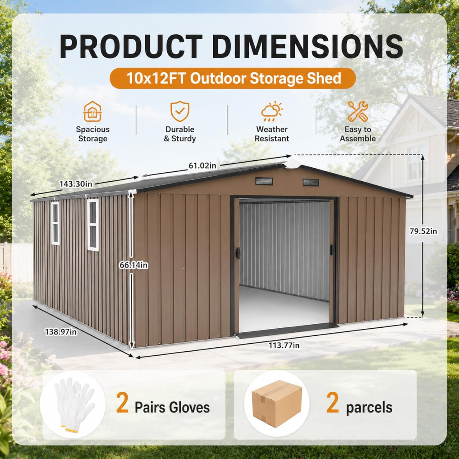 Metal Storage Shed 10x12FT Out - Gardening Tool recension och pris