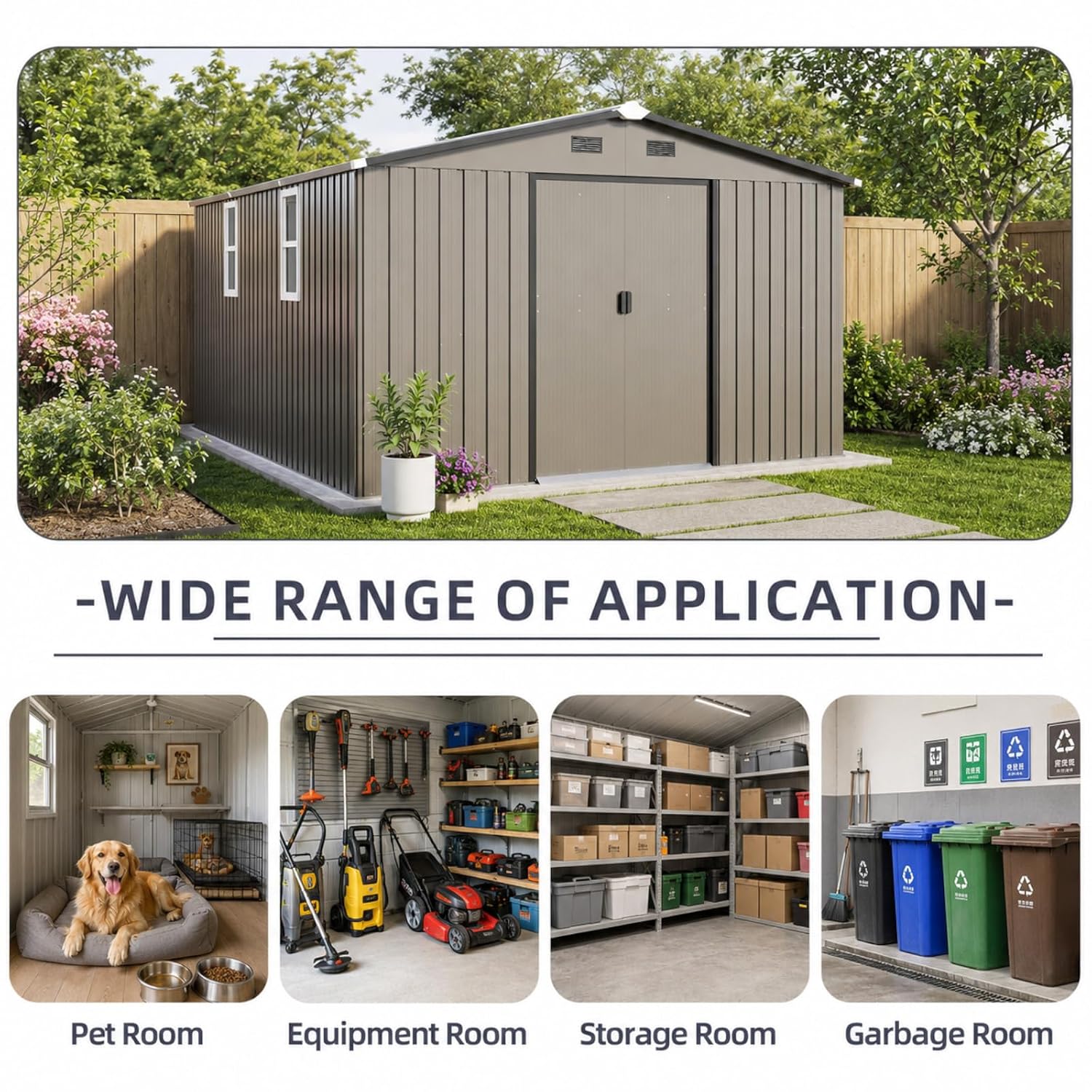 Metal Storage Shed 10x12FT Out - Gardening Tool recension och pris