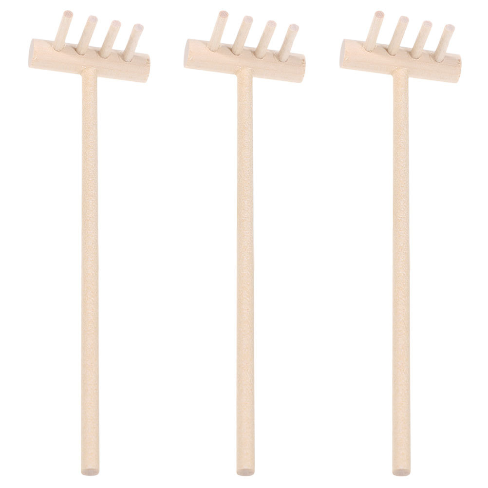 3pcs Bamboo Mini Rake Set For  - Gardening Tools Gifts recension och pris