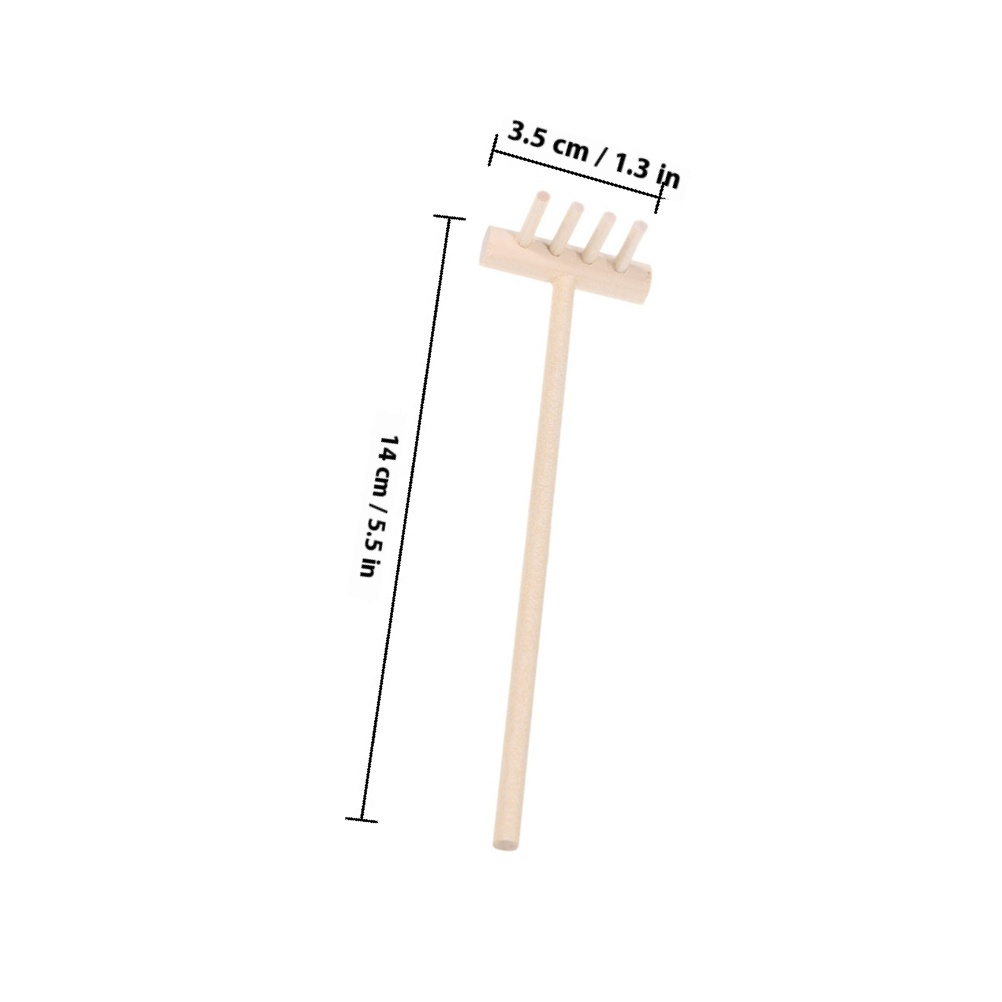3pcs Bamboo Mini Rake Set For  - Gardening Tools Gifts recension och pris