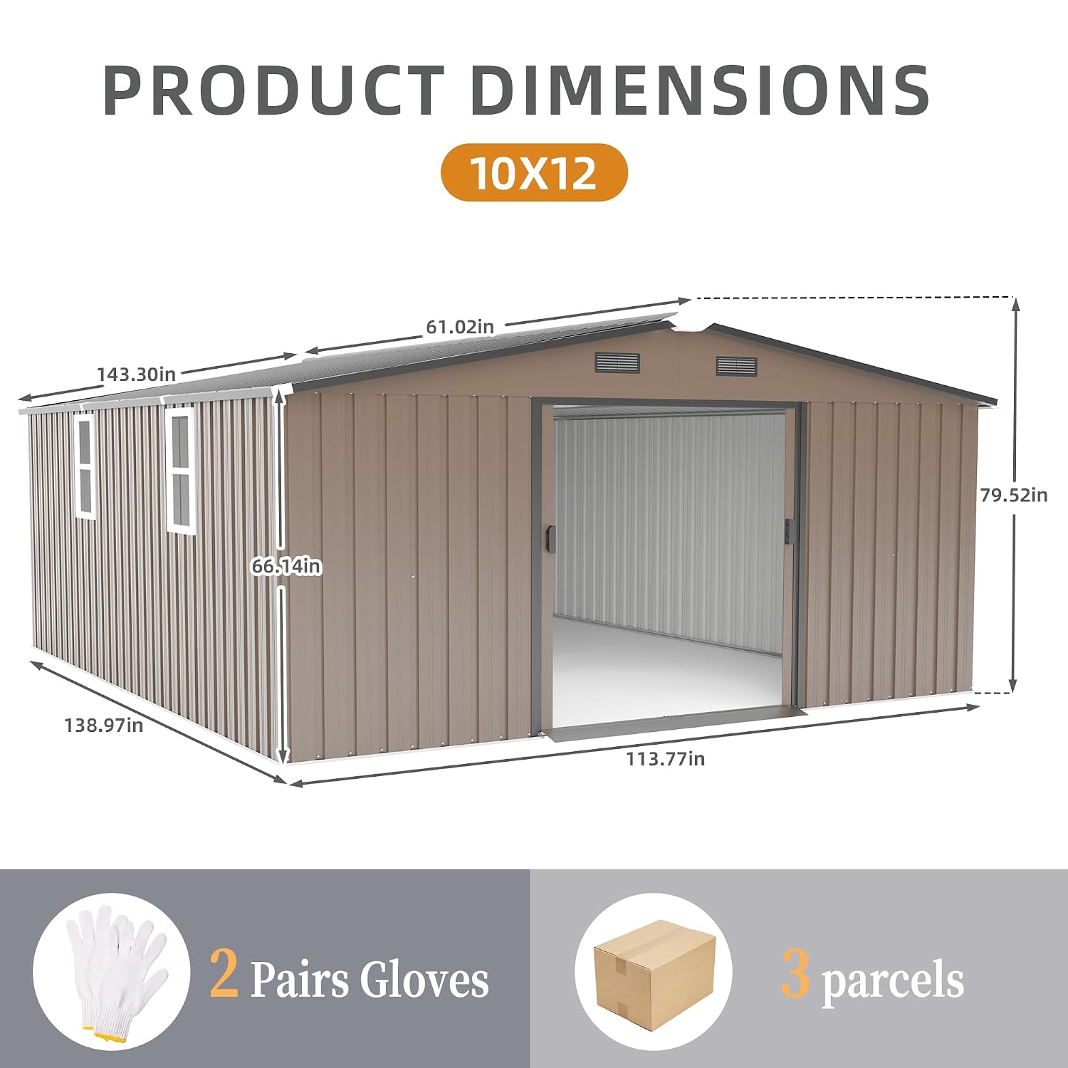 10x12 FT Outdoor Storage Shed, - Gardening Tool recension och pris