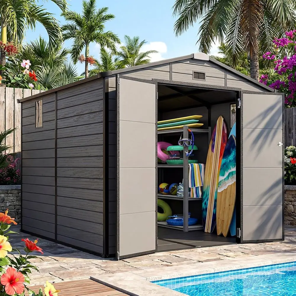8x8 Outdoor Storage Shed with  - Gardening Tool recension och pris