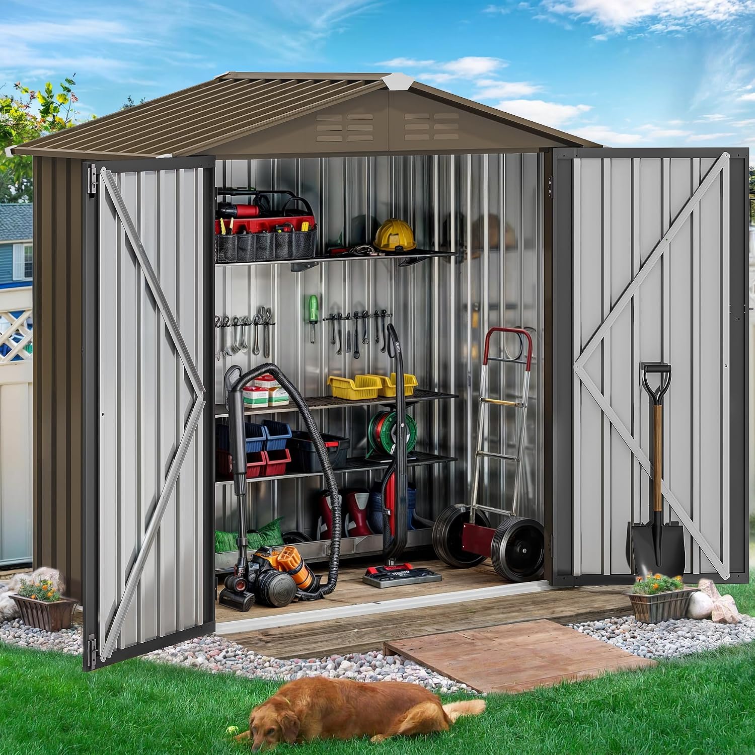 6x4ft Metal Outdoor Storage Sh - Gardening Tool recension och pris