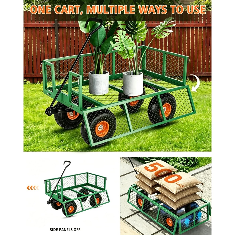 Heavy Duty Steel Garden Cart 5 - Gardening Tools Images recension och pris