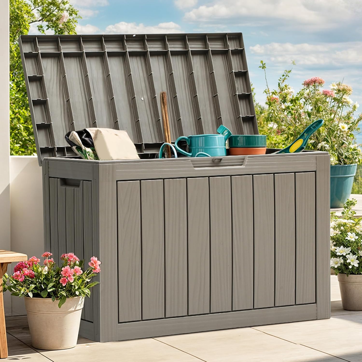 45 Gallon Deck Box, Outdoor St - Gardening Tools Images recension och pris