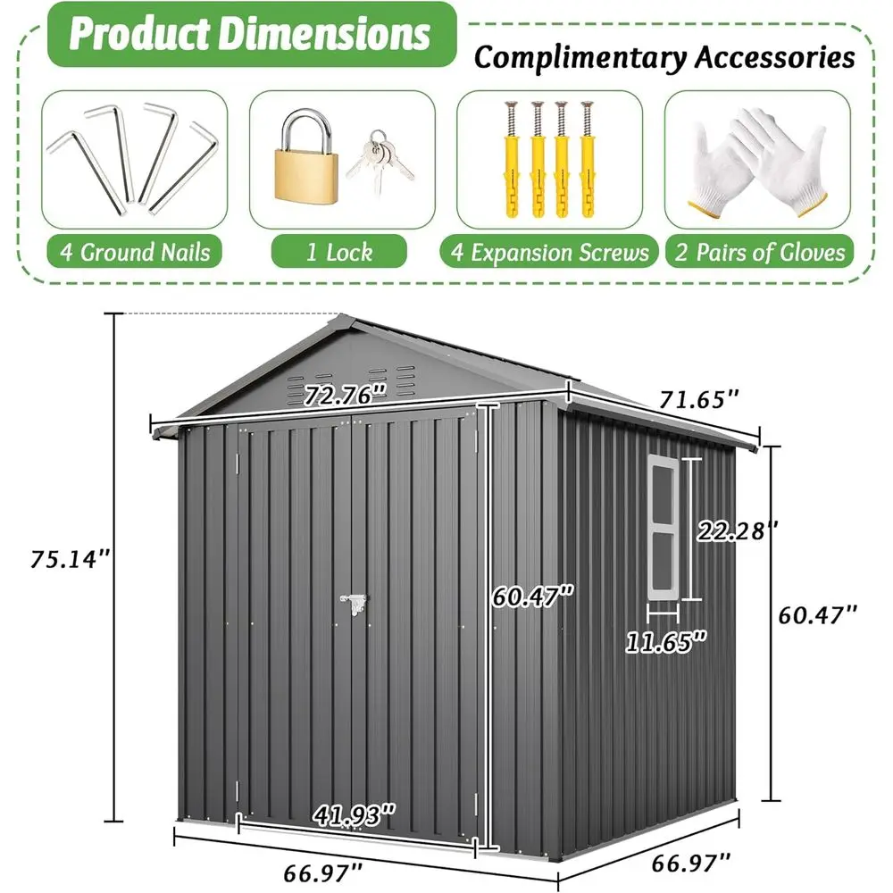 6x6 Galvanized Steel Outdoor S - Gardening Tool recension och pris